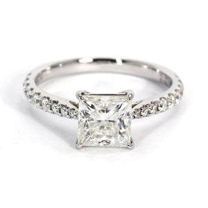 3 Carat Kate Princess Moissanite Ring in 18K gold - LeCaine Gems