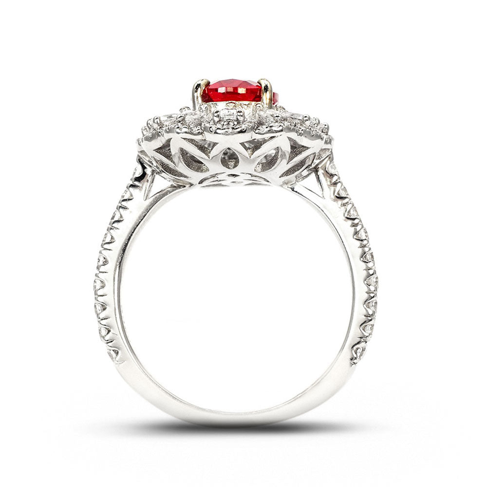 Ruby Halo Ring RR-05 | Jewelry Rental - LeCaine Gems