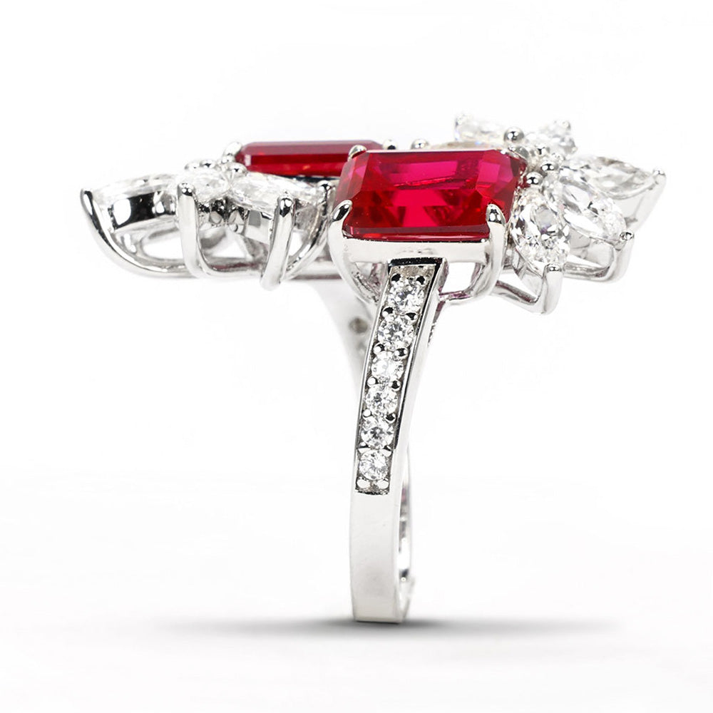 Ruby Flower Ring RR-06 | Jewelry Rental - LeCaine Gems