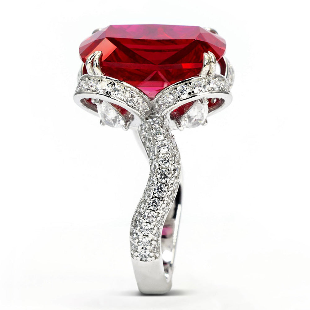 Ruby Cushion Ring RR-07 | Jewelry Rental - LeCaine Gems