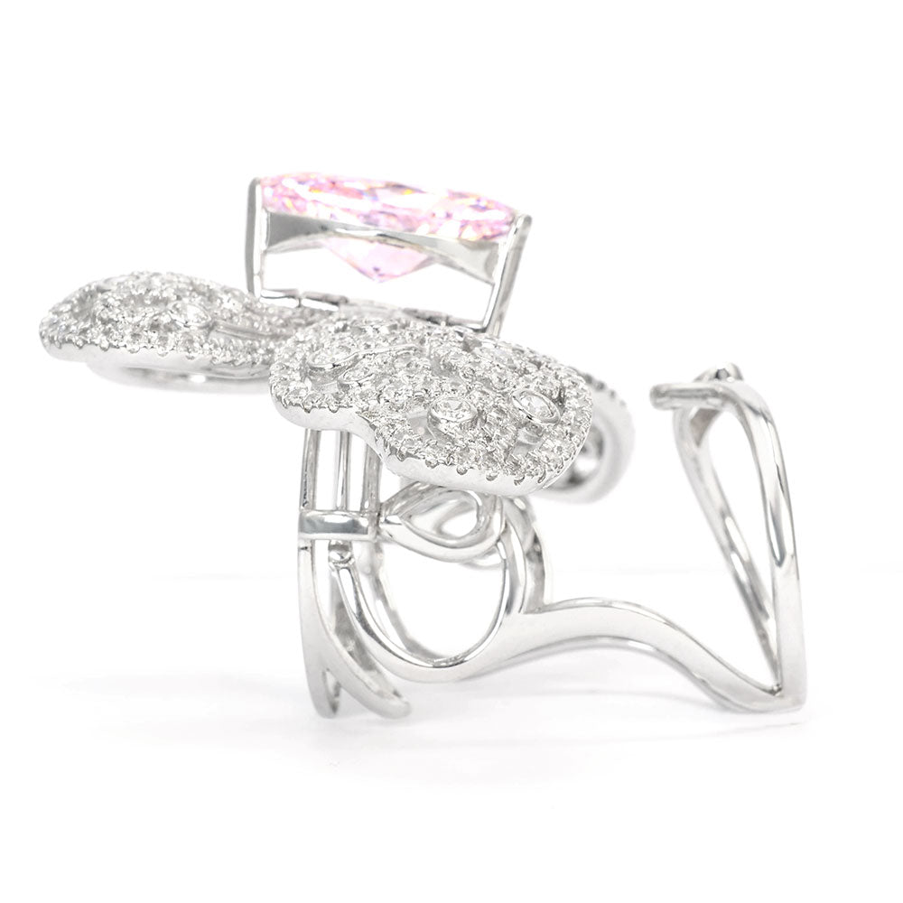 Pink Lab Grown Diamond Butterfly Ring RR-11 | Jewelry Rental - LeCaine Gems