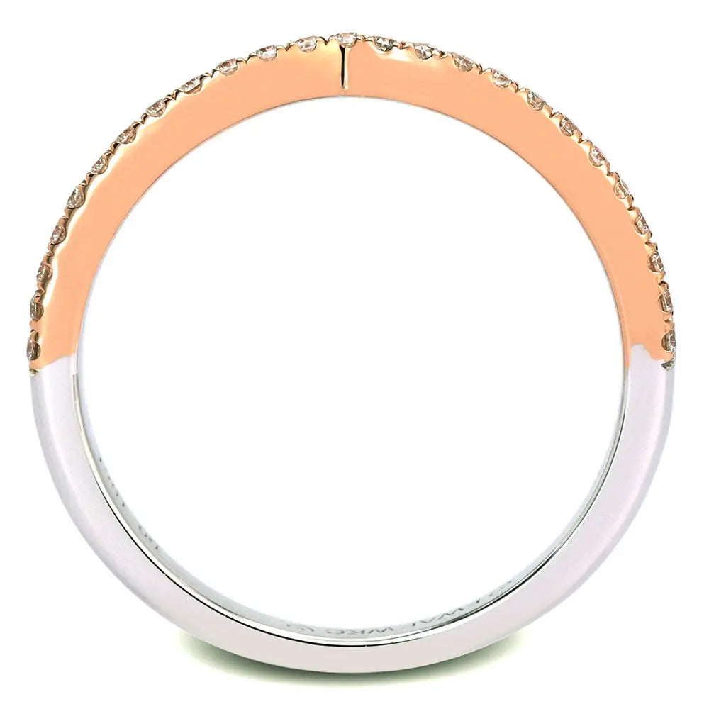 Serene Wedding Ring in Duo Tone 18K Gold Matte