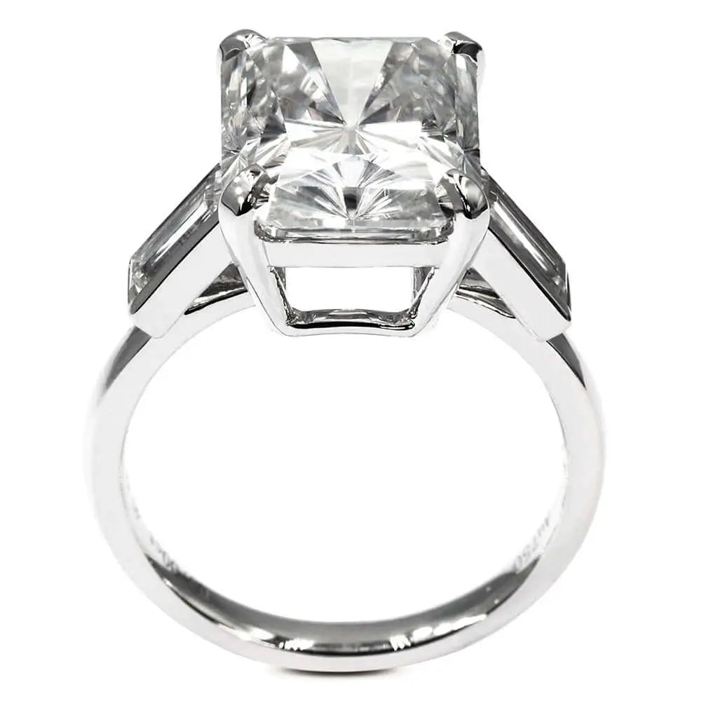 Audrey Radiant Cut 3 Stone Moissanite Ring - LeCaine Gems