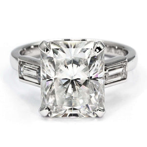 Audrey Radiant Cut 3 Stone Moissanite Ring - LeCaine Gems
