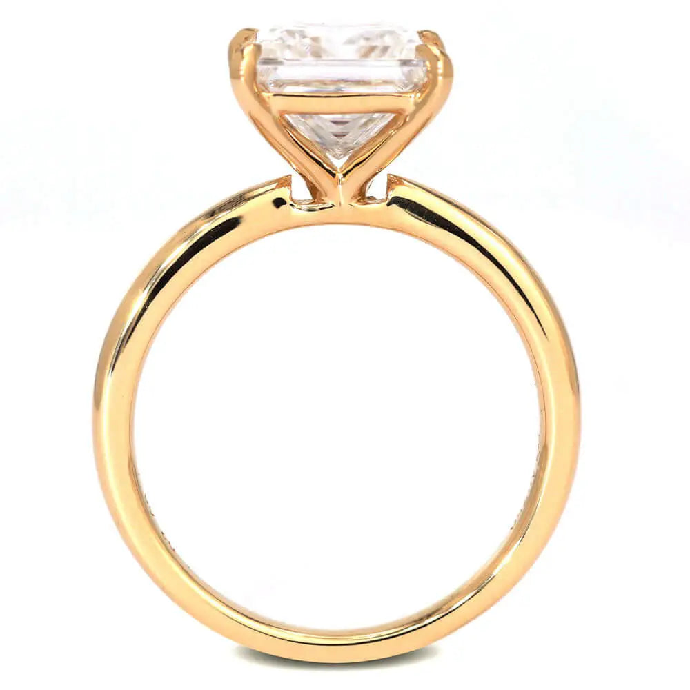 Beatrice Princess Moissanite Solitaire in 4 Prong Setting Ring in 18K gold - LeCaine Gems