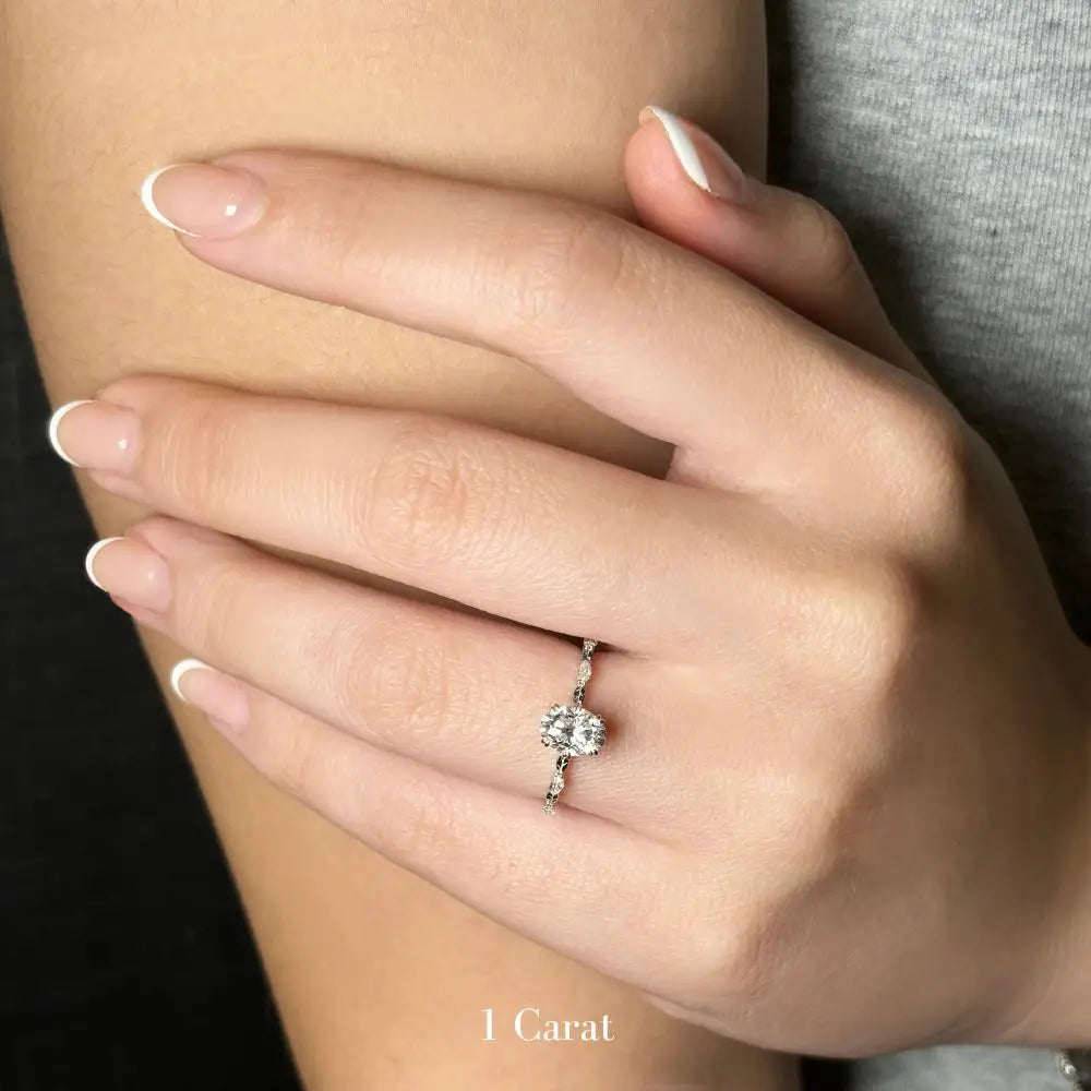 Charlotte Oval Moissanite Ring - LeCaine Gems