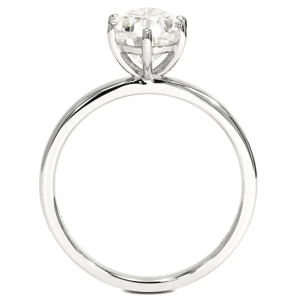 Eire Oval Moissanite in 6 Prong Setting Solitaire Ring in 18K Gold - LeCaine Gems