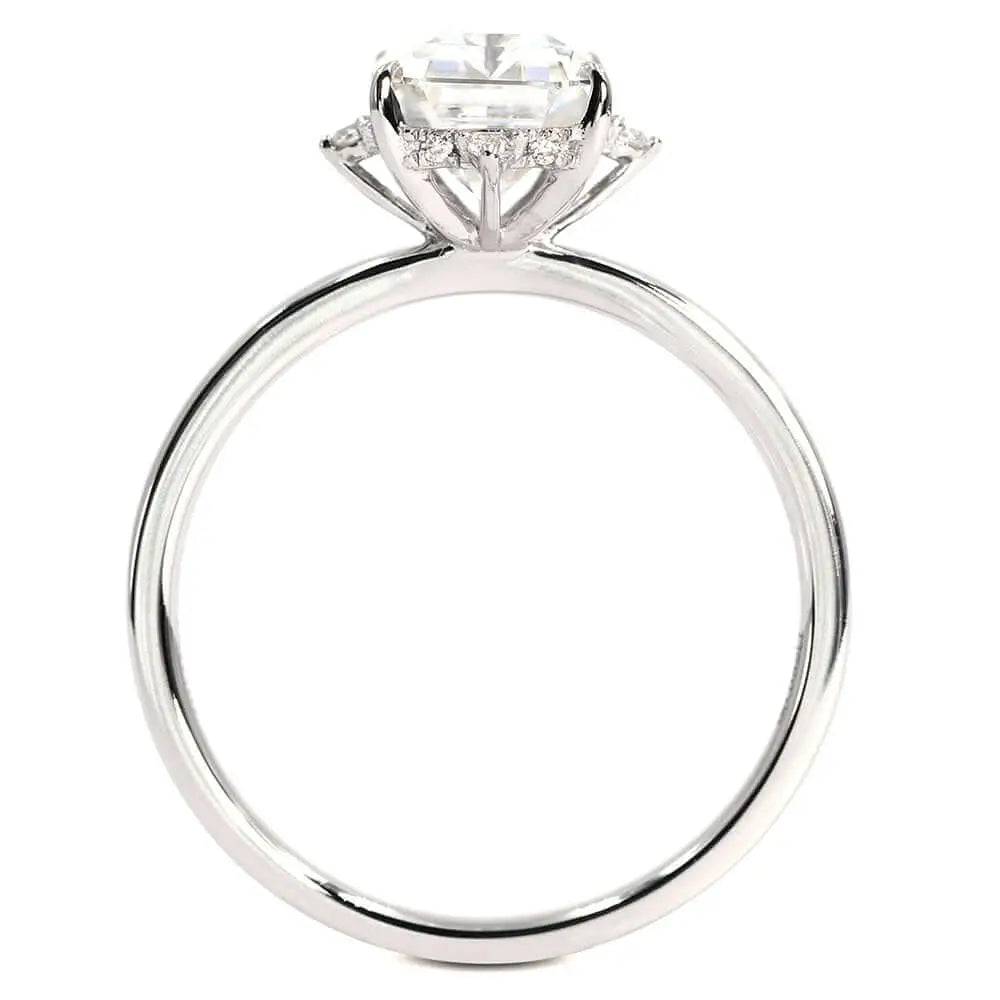 Ellis Emerald Cut Moissanite Ring in 18K gold - LeCaine Gems