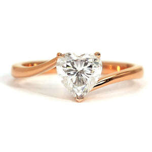Esther Heart-shaped Moissanite Solitaire Ring in 18K gold - LeCaine Gems
