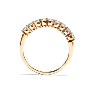 Eterna Round Moissanite Half Eternity Ring in 18K gold - LeCaine Gems