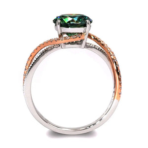 Gennie Forest Green Moissanite Ring in 18K gold - LeCaine Gems