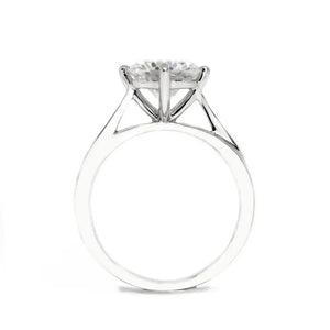 Kay Round Moissanite Solitaire with Cathedral Setting Ring in 18K gold - LeCaine Gems