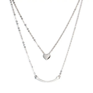 Layered Heart Necklace in 18K Gold - LeCaine Gems
