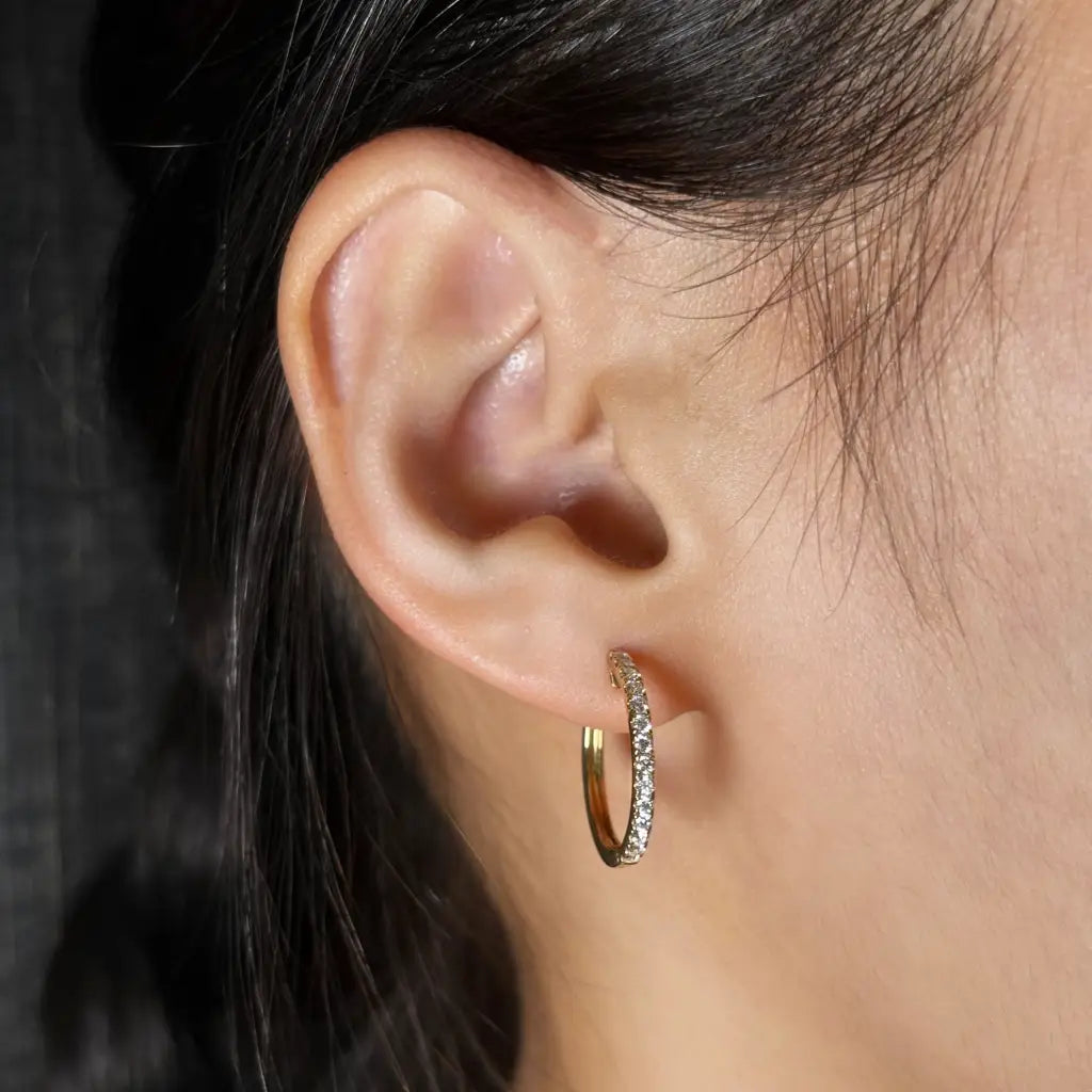 Lilith Lab Grown Diamond Hoop Earrings -LeCaine Gems