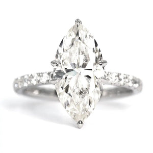 Maisie Marquise Moissanite Ring in 18K gold - LeCaine Gems