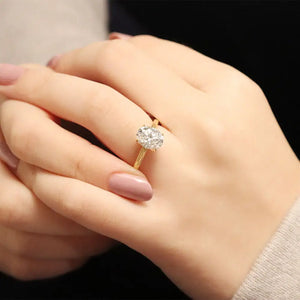 Ollie Oval Moissanite Solitaire Ring in 18K gold - LeCaine Gems
