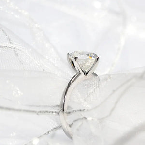 Pear Moissanite Solitaire with 4 Prong Setting Ring in 18K gold - LeCaine Gems