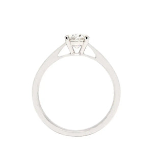 Ready Made | 1 Carat Alicia Round Moissanite RIng in 18K White Gold - LeCaine Gems