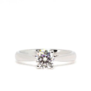 Ready Made | 1 Carat Alicia Round Moissanite RIng in 18K White Gold - LeCaine Gems