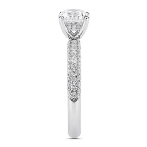 Ready Made | 1 Carat LeCaine Ring Crushed Moissanite Diamonds Crown Setting 18K White Gold - LeCaine Gems
