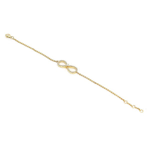 Ready Made | Ivanna Infinity Shaped Moissanite Bracelet in 18K Yellow Gold - LeCaine Gems