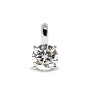 Round Grey Moissanite Solitaire Pendant in 18K gold - LeCaine Gems