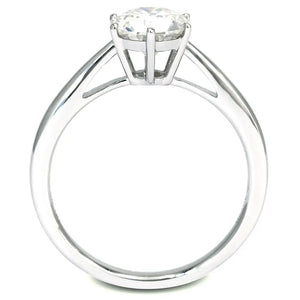 Tonya Round Moissanite Solitaire with 6 Prong Cathedral Setting Ring in 18K gold - LeCaine Gems