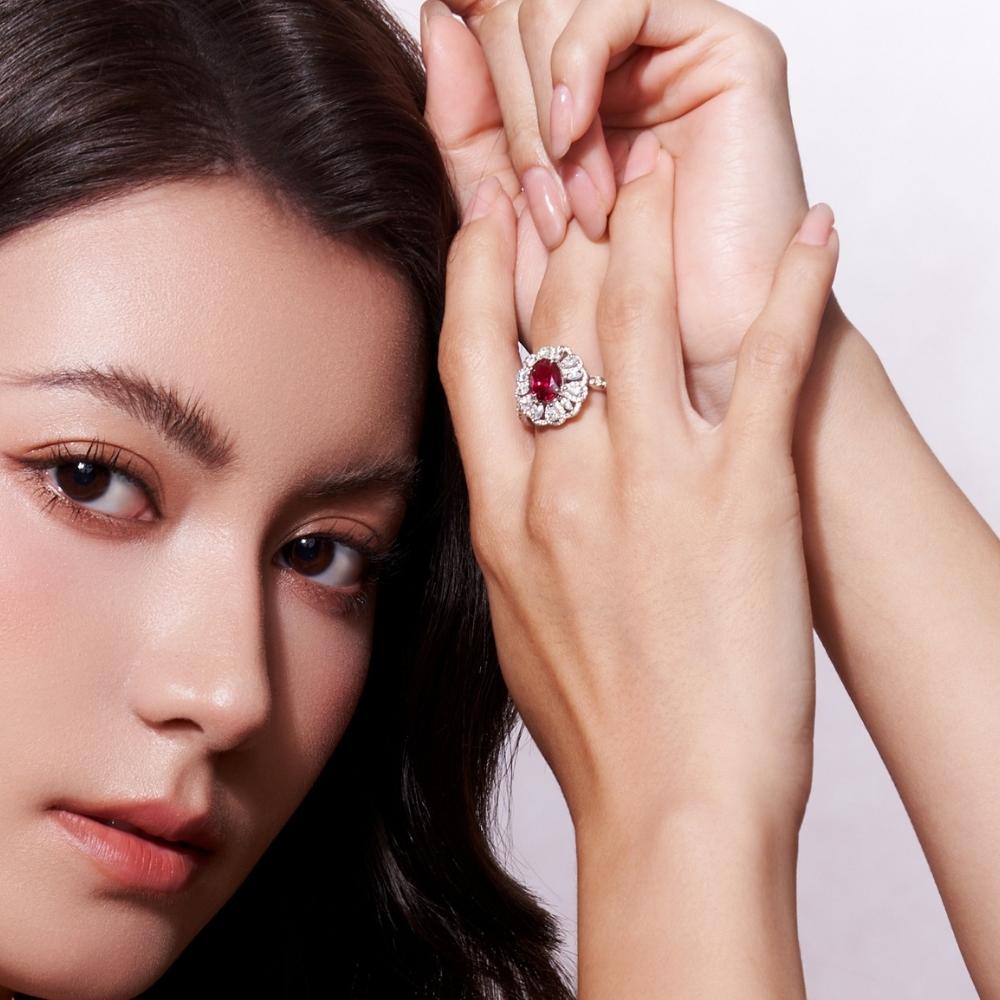 Ruby Halo Ring RR-05 | Jewelry Rental - LeCaine Gems