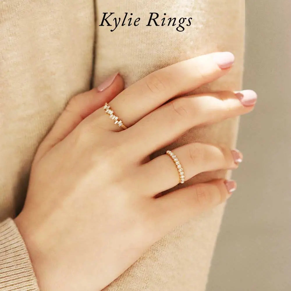 Moissanite Engagement Rings Diamond Dainty Wedding Ring in14K/18K Gold –  ShainJewelry