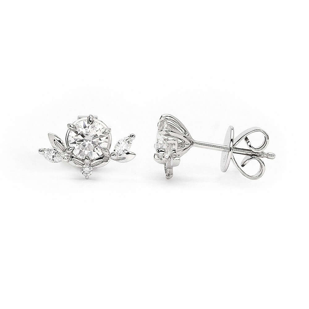 Ready Made | The Chloe Collection 0.5 Carat Earrings with Moissanite and Lab Grown Diamonds in 18K Gold - LeCaine Gems