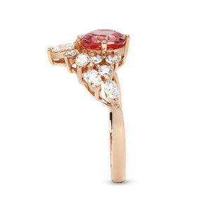 Ready Made | 1.36 Carat Delilah Pink Lab Grown Sapphire with Lab Grown Diamonds Ring in 18K Rose Gold - LeCaine Gems