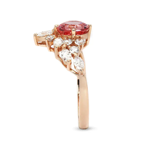 Lab-Grown Sapphire Flower Shape Ring