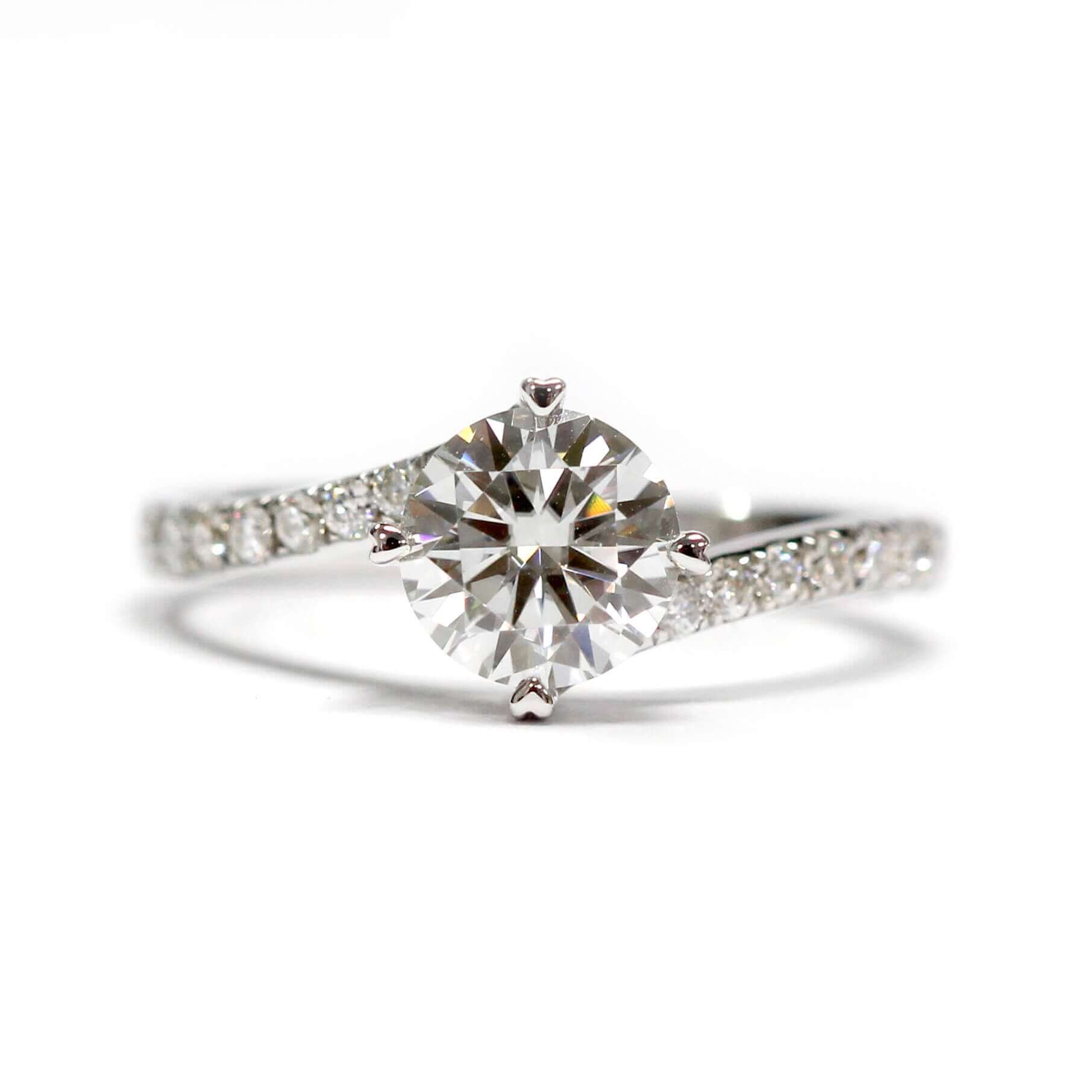 1.5 Carat Kerry Round Moissanite Solitaire Ring in 18K gold - LeCaine Gems