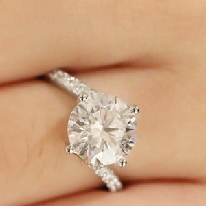 1.5 Carat Kerry Round Moissanite Solitaire Ring in 18K gold - LeCaine Gems