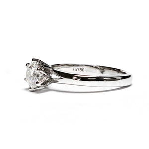 1 Carat Eleanor Round Moissanite Solitaire Ring in 18K gold - LeCaine Gems