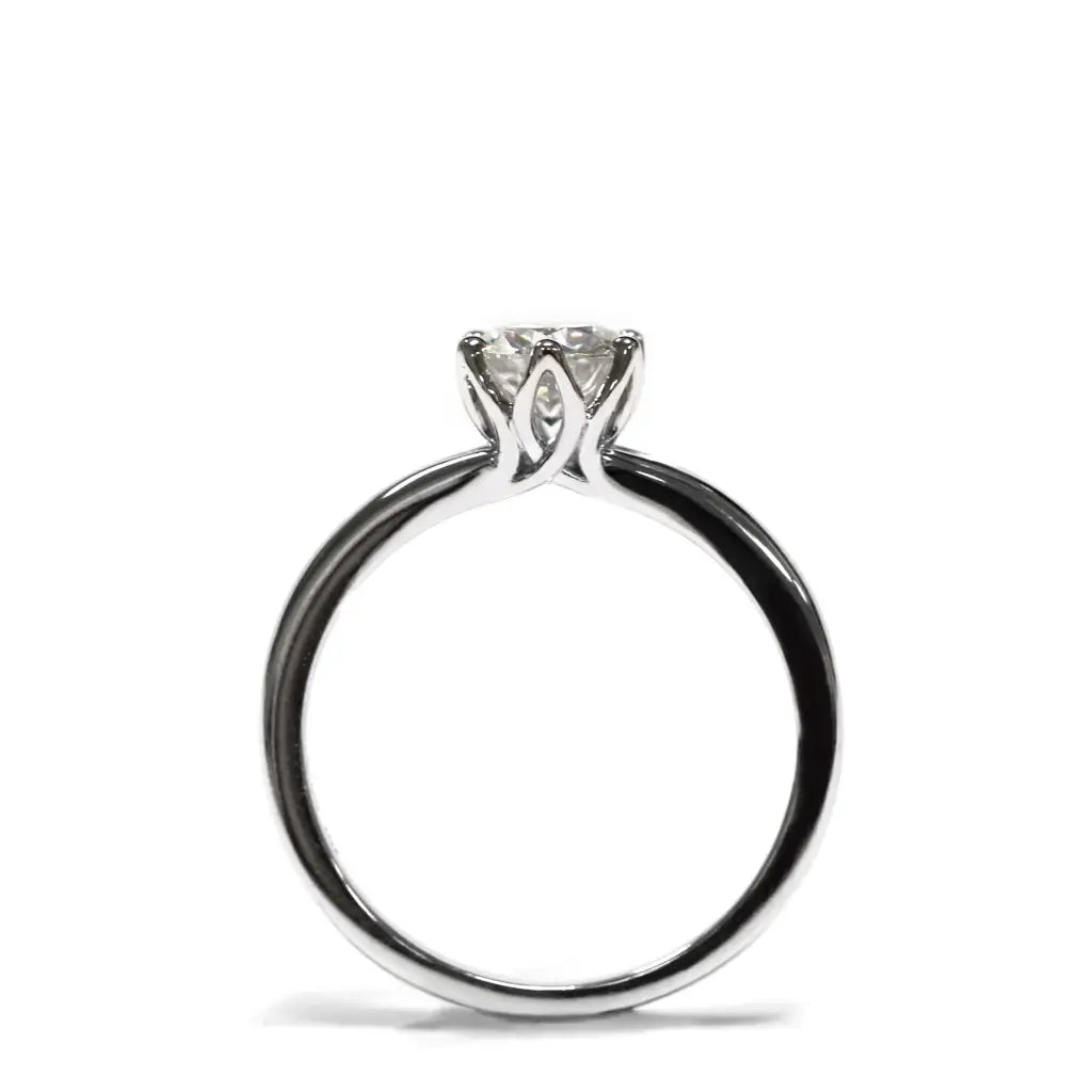 1 Carat Eleanor Round Moissanite Solitaire Ring in 18K gold - LeCaine Gems