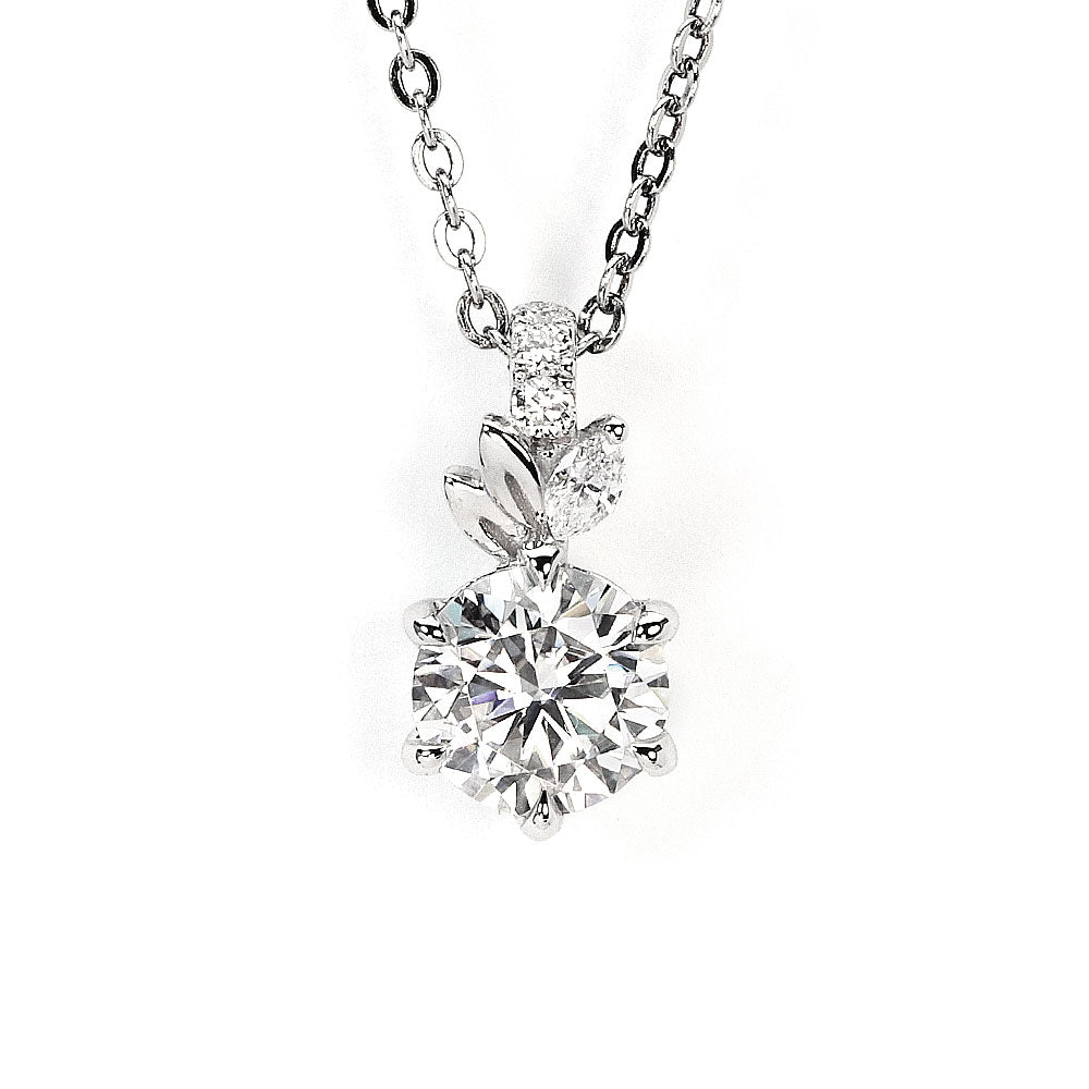 Ready Made | The Chloe Collection 1 Carat Pendant with Moissanite and Lab Grown Diamonds in 18K Gold - LeCaine Gems