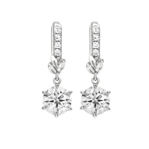 Ready Made | The Chloe Collection 1 Carat Dangling Earrings with Moissanite and Lab Grown Diamonds in 18K Gold - LeCaine Gems