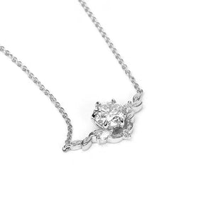 Ready Made | The Chloe Collection Fixed Pendant with 1 Carat Moissanite and Lab Grown Diamonds in 18K Gold - LeCaine Gems