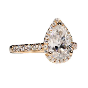 2.5 Carat Maisyn Pear Moissanite RIng in 18K gold - LeCaine Gems