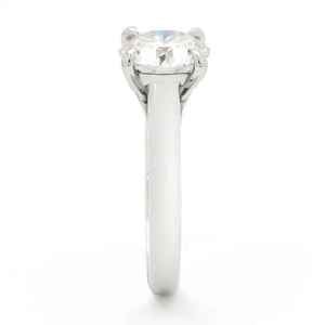 2 Carat Monique Round Moissanite Solitaire Ring in Platinum - LeCaine Gems