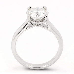 2 Carat Monique Round Moissanite Solitaire Ring in Platinum - LeCaine Gems