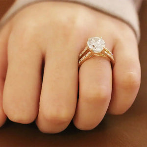 5 Carat Jasmine Oval Moissanite RIng in 18K gold - LeCaine Gems