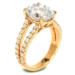 5 Carat Jasmine Oval Moissanite RIng in 18K gold - LeCaine Gems