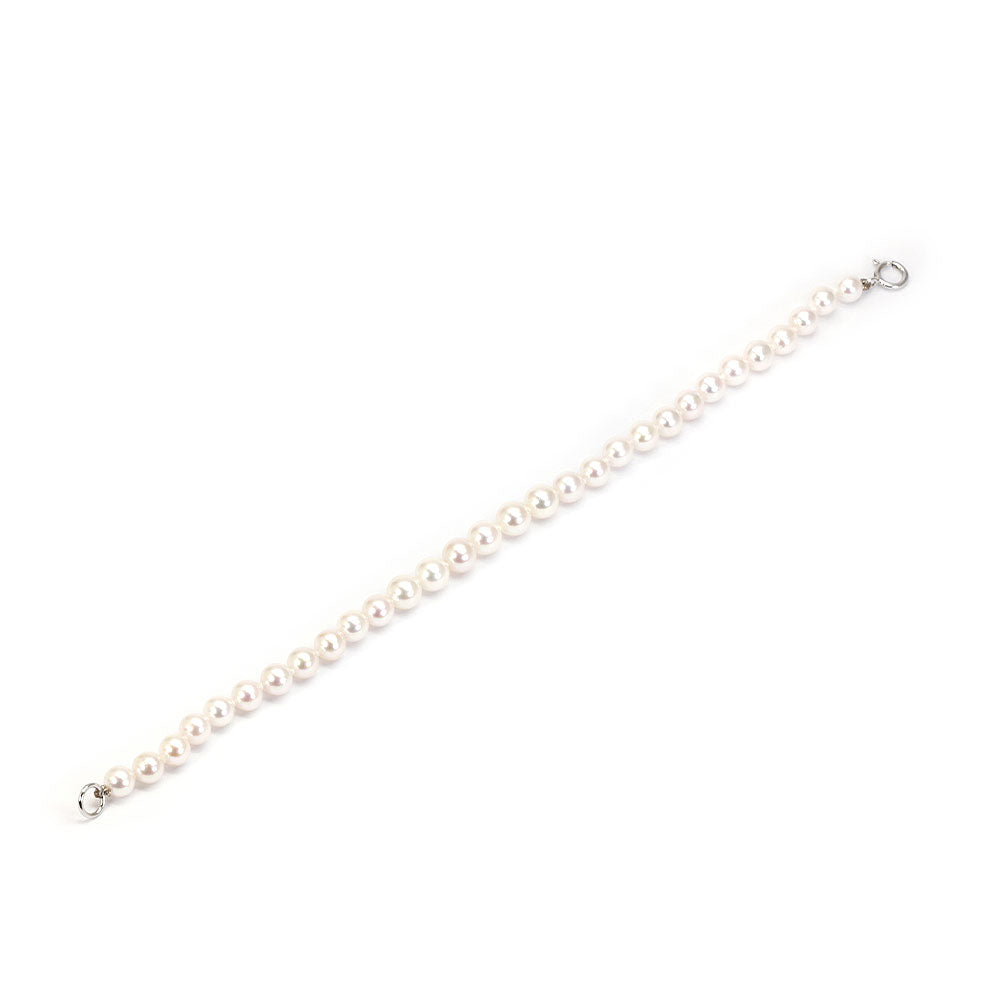 White Akoya Pearl Bracelet with Spring Hook Clasp | LeCaine Gems