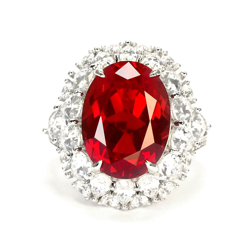Ruby Halo Ring RR-08 | Jewelry Rental - LeCaine Gems