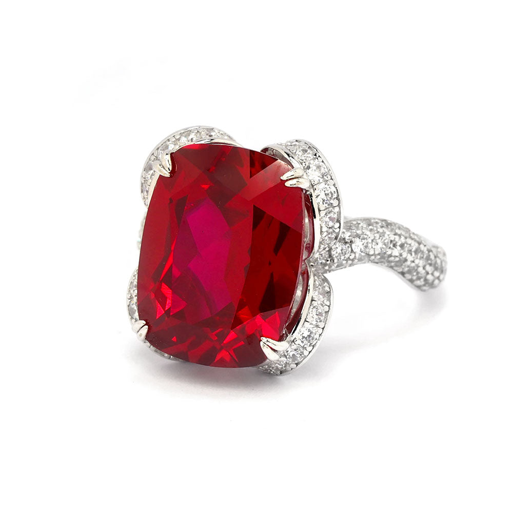 Ruby Cushion Ring RR-07 | Jewelry Rental - LeCaine Gems
