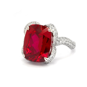 Ruby Cushion Ring RR-07 | Jewelry Rental - LeCaine Gems