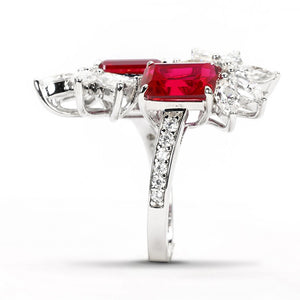 Ruby Flower Ring RR-06 | Jewelry Rental - LeCaine Gems