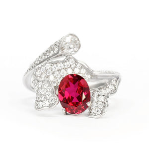 Ruby Flower Ring RR-10 | Jewelry Rental - LeCaine Gems